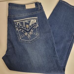 VGS JEANS Stylish Blue Skinny Jeans with Embroidered Pocket
